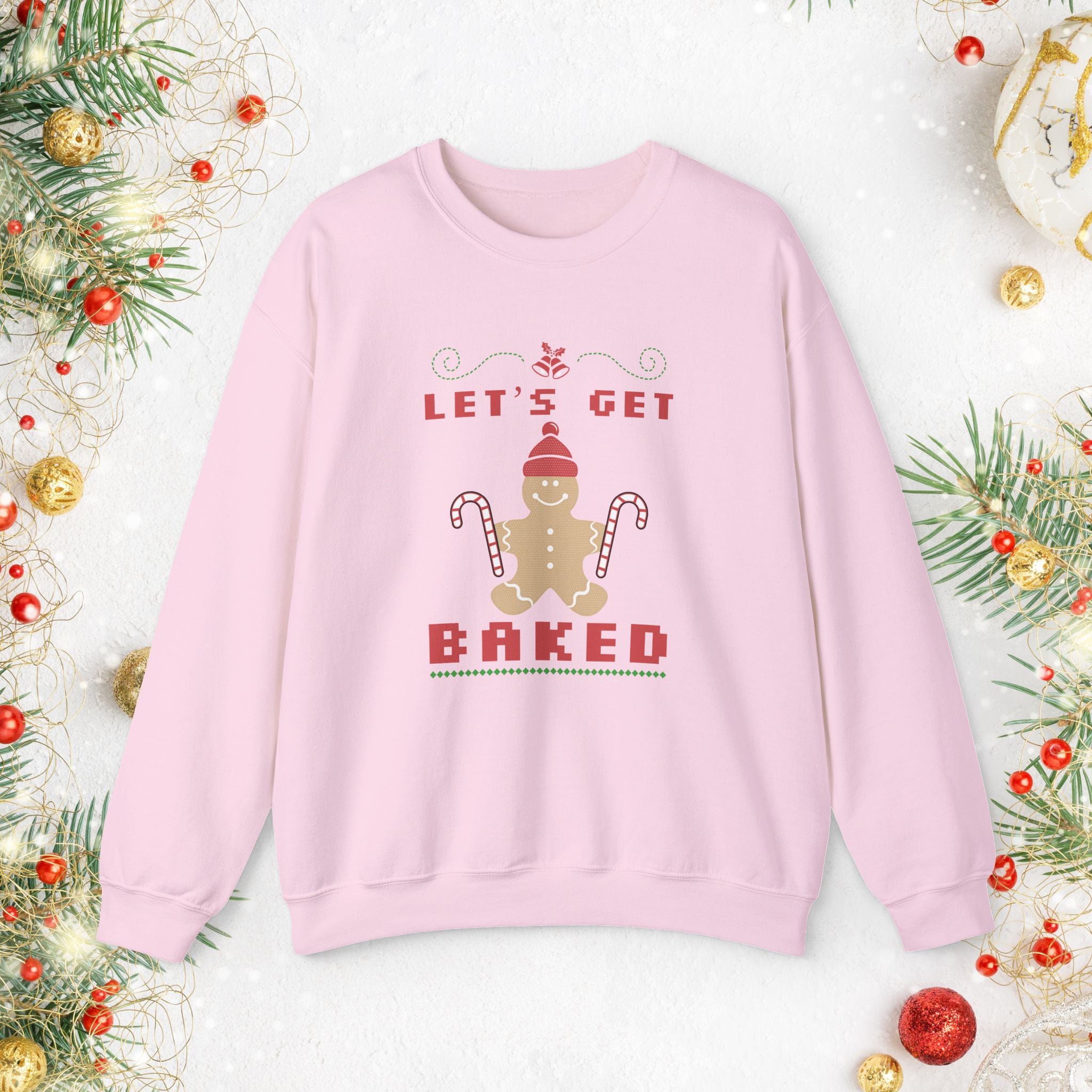 Holiday 'Let's Get Baked' Gingerbread Sweatshirt — Funny Christmas Baking Sweater