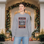 Crewneck Sweatshirt - "No Hugs Please" Grumpy Raccoon Holiday Sweater