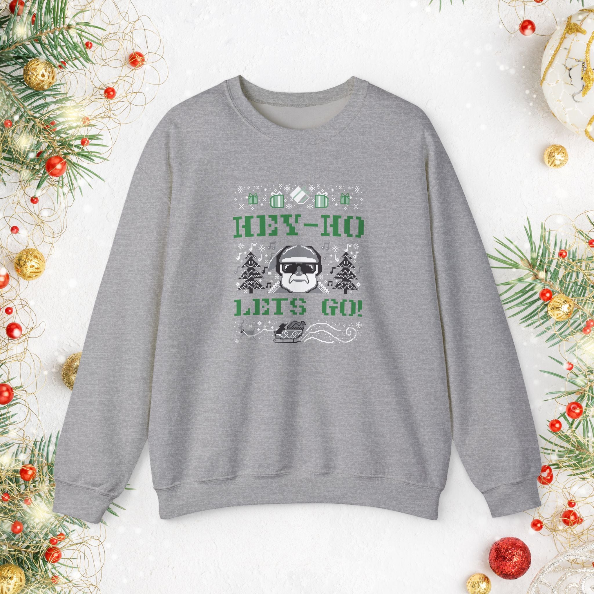 Hey-Ho Lets Go Punk Rock Christmas Sweatshirt