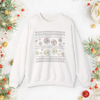 Geometric Dice Holiday Sweatshirt — Tabletop RPG Festive Crewneck