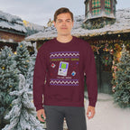 I Paused My Game Retro Handheld Sweatshirt — Gamer Christmas Ugly Sweater