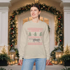 Funny Holiday Cat Sweatshirt — Cat Destroying Tree Christmas Sweater