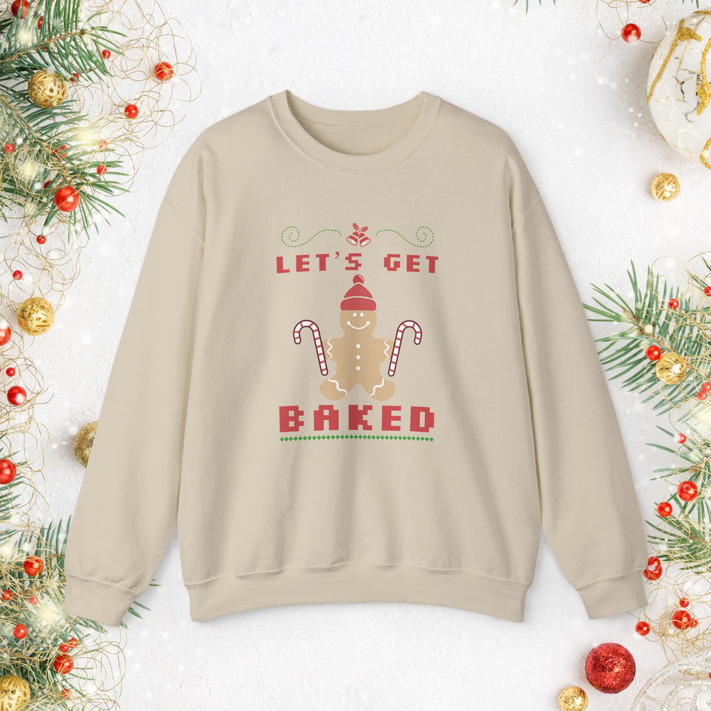 Holiday 'Let's Get Baked' Gingerbread Sweatshirt — Funny Christmas Baking Sweater