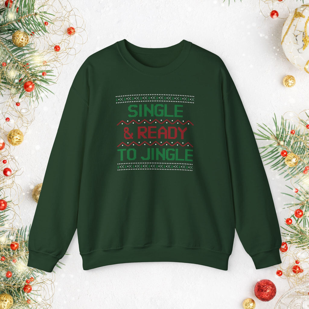 Single & Ready To Jingle Sweatshirt — Funny Christmas Holiday Crewneck